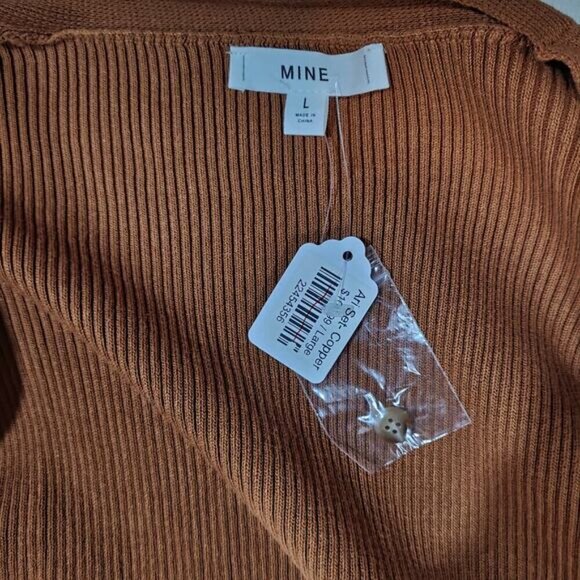 Mine Ribbed Cardigan and Tank Ari Set in Copper - Size‎ Large - Picture 7 of 11